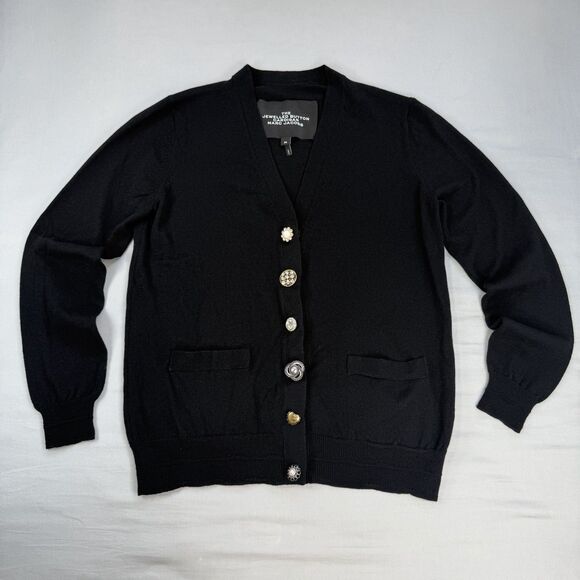 MARC JACOBS The Jewelled Button Cardigan Black SIZE XS Wool Cashmere Sweater - Picture 15 of 16